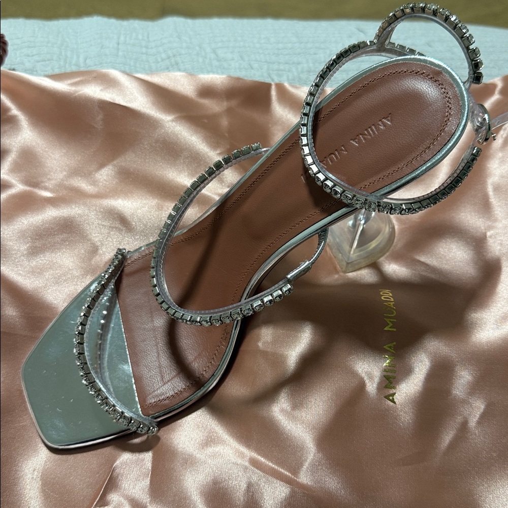 AMINA MUADDI GILDA CRYSTAL SANDALS - Picture 2 of 8
